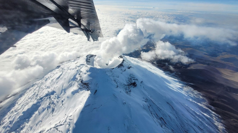 Panorámica del cráter del volcán Cotopaxi, el 28 de octubre de 2022. 