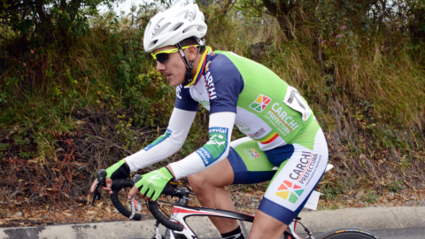 Richard Carapaz, durante su participación en en la Vuelta al Ecuador 2014.