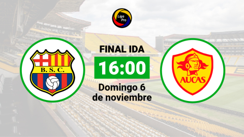 Barcelona se enfrentará a Aucas en el estadio Banco Pichincha el domingo 6 de noviembre desde las 16:00.