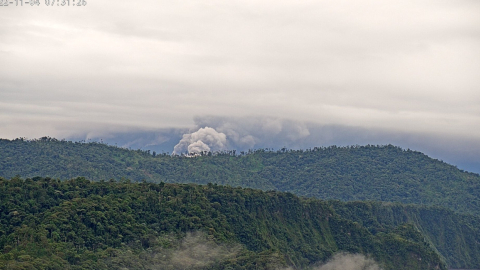 Imagen del Volcán Sangay el 4 de noviembre de 2022.