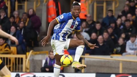 El ecuatoriano Pervis Estupiñán, en el partido del Brighton ante Wolves, el 5 de noviembre de 2022.