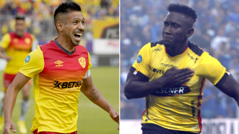 Víctor Figueroa, de Aucas, y Erick Castillo, de Barcelona.