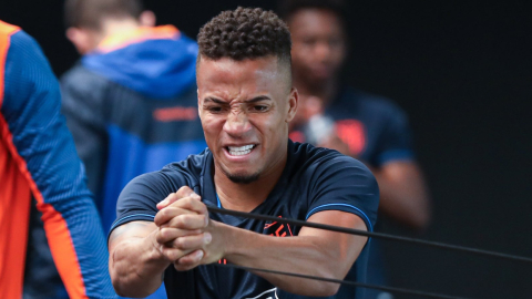 Byron Castillo durante un entrenamiento en la Casa de la Selección, en Quito. 