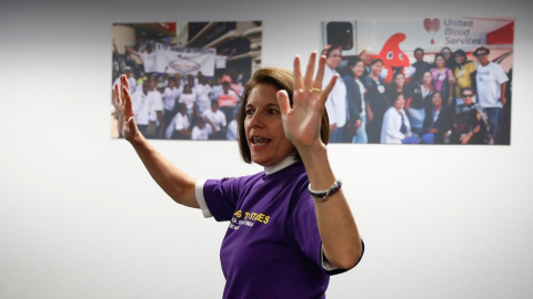 La electa senadora demócrata Catherine Cortez Masto, durante un evento de campaña, el 8 de noviembre de 2022. 