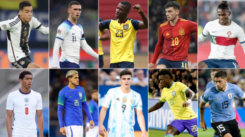 Los 10 jóvenes talentos que debutarán en el Mundial de Qatar 2022.