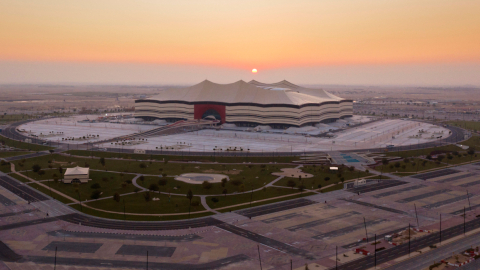 Vista general del estadio Al Bayt, sede del partido inaugural del Mundial de Qatar.