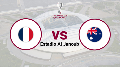 Francia se enfrenta a Australia en el estadio Al Janoub en la primera fecha del Grupo D del Mundial de Qatar. 