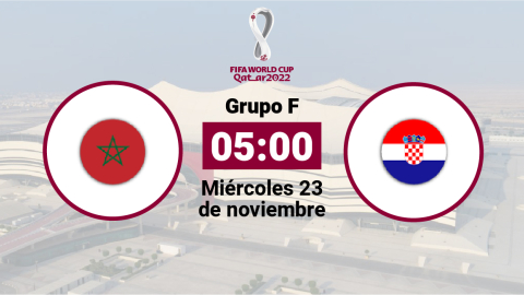 Marruecos se enfrenta a Croacia en la primera fecha del Grupo F del Mundial de Qatar, este miércoles 23 de noviembre de 2022.