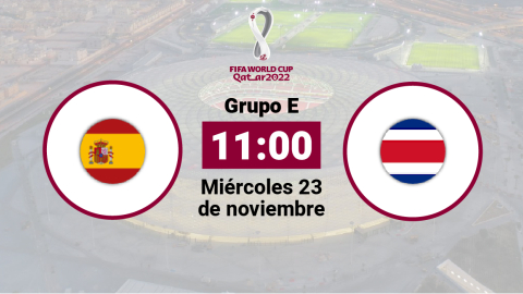 España se enfrenta a Costa Rica el miércoles 23 de noviembre desde las 11:00.