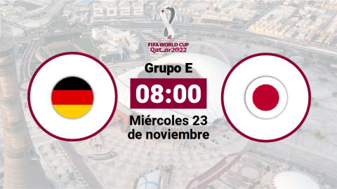 Alemania enfrenta a Japón en la primera fecha del Grupo E del Mundial de Qatar, este miércoles 23 de noviembre de 2022. 