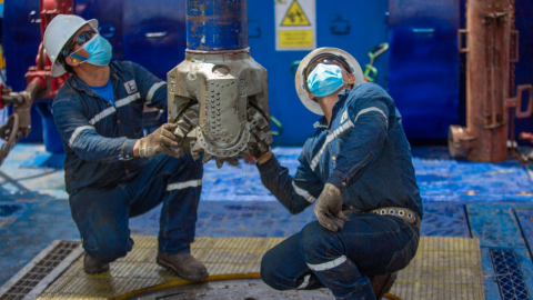 Trabajos de perforación en el campo Sacha, operado por Petroecuador. Archivo de Petroecuador del 20 de octubre de 2021.