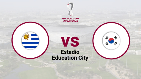 Uruguay se enfrenta a Corea del Sur en el estadio Education City el 24 de noviembre de 2022.