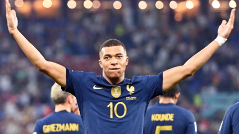 Kylian Mbappé celebra un gol ante Dinamarca, el sábado 26 de noviembre de 2022.