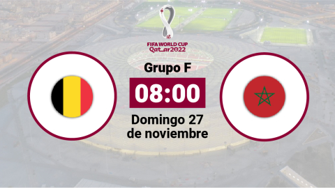 Bélgica y Marruecos se enfrentan por la segunda jornada del Grupo F del Mundial de Qatar.