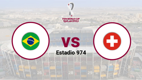 Brasil se enfrenta a Suiza en la segunda fecha del Grupo G del Mundial de Qatar en el estadio 974.