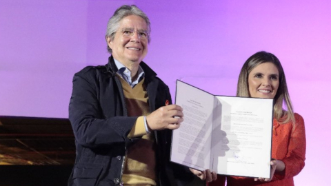 El presidente Guillermo Lasso anunció en Quito el inicio de la primera fase del Registro Único de Violencia contra las Mujeres, el 29 de octubre de 2022.