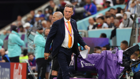 Louis Van Gaal, durante el partido ante Argentina en el Mundial de Qatar 2022.