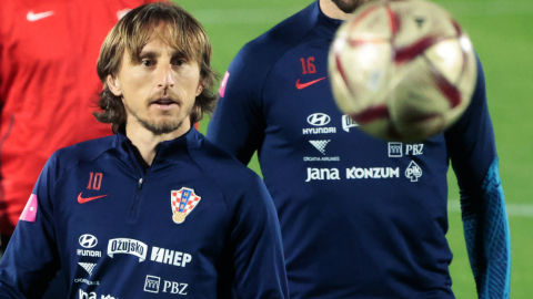 Luka Modric durante un entrenamiento de Croacia, el 11 de diciembre de 2022. 