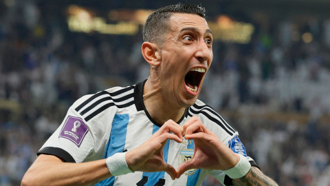 Ángel Di María festeja su gol durante la final del Mundial de Qatar, el 18 de diciembre de 2022.