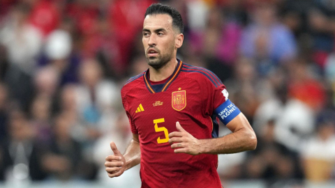 Sergio Busquets, con la selección española durante el Mundial de Qatar 2022.