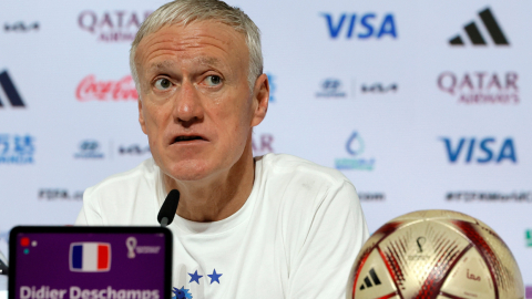 El seleccionador de Francia, Didier Deschamps, durante la rueda de prensa del 17 de diciembre de 2022.