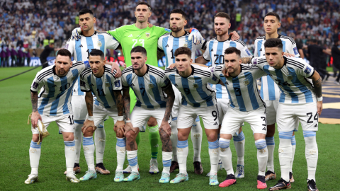 Los jugadores de la selección de Argentina antes de disputar la final del Mundial 2022, el 18 de diciembre.