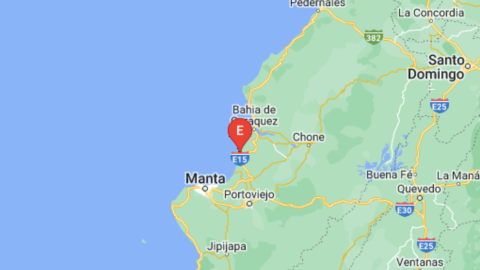 Localización del primero de tres sismos en Manabí, el 19 de diciembre de 2022. 