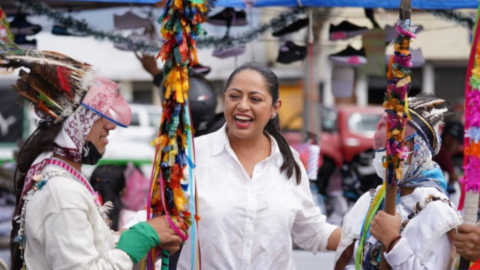 La prefecta de Pichincha, Paola Pabón, durante un evento en noviembre de 2022.