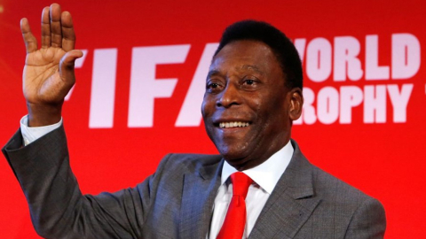 Pelé, durante la gira del trofeo de la Copa del Mundo de la FIFA, en Brasil, en marzo de 2014.