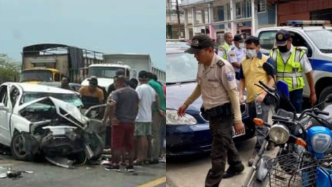 El triple choque en Santa Elena (i) y los ciclistas arrollados en Machala son dos de los accidentes de tránsito que concentran la atención ciudadana.