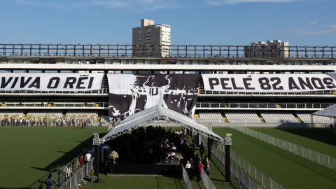 Fotografía del velorio de la leyenda del fútbol Pelé, el 2 de enero de 2023.