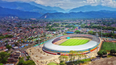 Imagen aérea del estadio de Villavicencio, en Colombia, que será cambiado a estadio Bello Horizonte Rey Pelé.