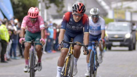 Richard Carapaz, durante el Campeonato Nacional de Ciclismo, el 20 de febrero de 2022 en Quito.