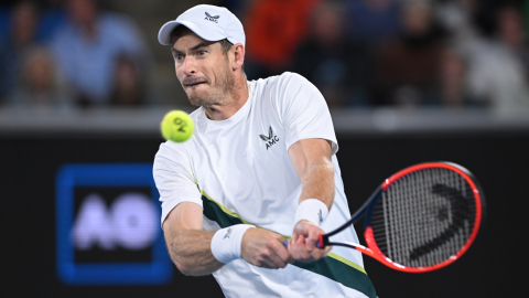 Andy Murray en su partido de segunda ronda contra Thanasi Kokkinakis en el Abierto de Australia, el 19 de enero de 2023.