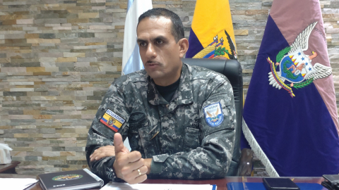 El general Víctor Zárate, comandante de Policía en la zona 8, en entrevista con PRIMICIAS, el 19 de enero de 2023.