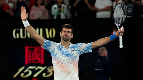 Novak Djokovic, tras su partido ante Andrey Rublev en el Abierto de Australia, el 25 de enero de 2023.