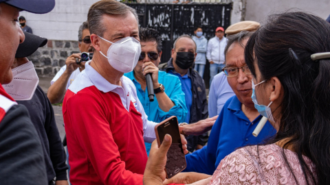 El candidato a la Alcaldía de Quito, Andrés Páez, durante un evento en noviembre de 2022.