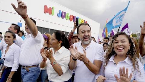 Pabel Muñoz durante su camapaña política para la Alcaldía de Quito, en septiembre de 2022.