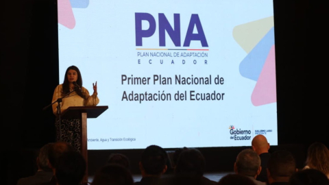 Presentación del Plan Nacional de Adaptación del Cambio Climático, en Quito, el 7 de febrero de 2023. 