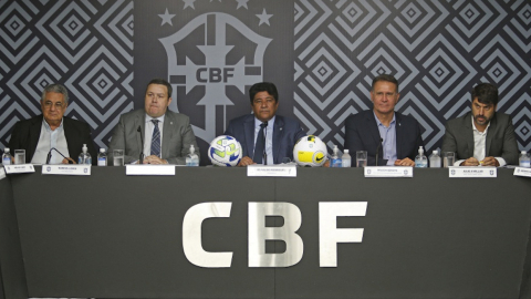 Dirigentes de la Confederación Brasileña de Fútbol, durante un Consejo Técnico el 14 de febrero de 2023.