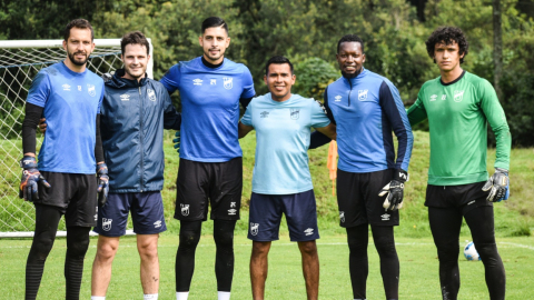 Jugadores de Universidad Católica se entrenan en su complejo, el 9 de febrero de 2023.