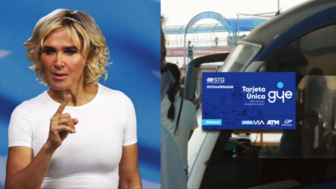 Alcaldesa de Guayaquil, Cynthia Viteri, promocionó la tarjeta única para el transporte urbano durante la campaña electoral. 