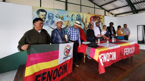 Integrantes del Consejo Ejecutivo de la Fenocin, en una reunión en Quito el 25 de febrero de 2023.