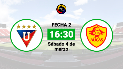 Liga de Quito se enfrenta a Aucas el sábado 4 de marzo a las 16:30.