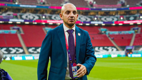 Manolo Illescas, en el estadio Al Bayt durante el Mundial de Qatar 2022.