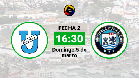 Universidad Católica se enfrenta a Guayaquil City el domingo 5 de marzo a las 16:30.