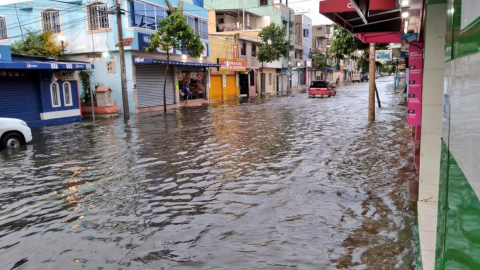 Un sector de Sauces, al norte de Guayaquil, inundado, el 9 de marzo de 2023. 