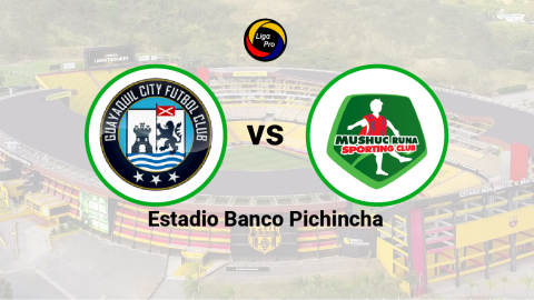 Guayaquil City se enfrenta a Mushuc Runa el sábado 18 de marzo en el estadio Banco Pichincha. 