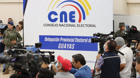 Evento en la Delegación Electoral de Guayas, el 22 de febrero de 2023.