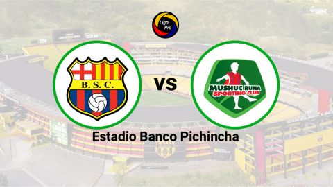 Barcelona se enfrenta a Mushuc Runa en el estadio Banco Pichincha el 1 de abril de 2023.